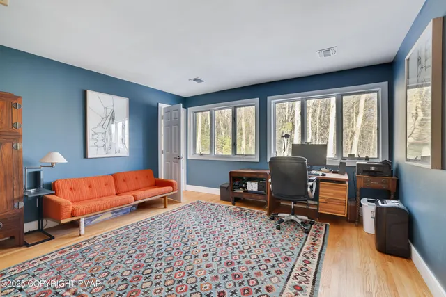 a view of outdoor space with lots of trees