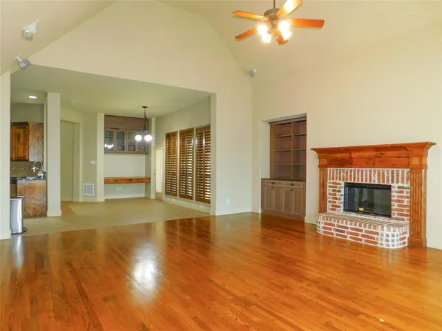a view of a livingroom with a fireplace