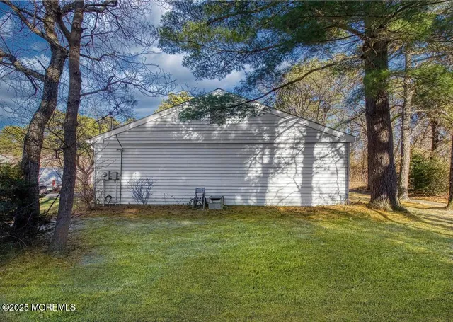 a view of backyard of house