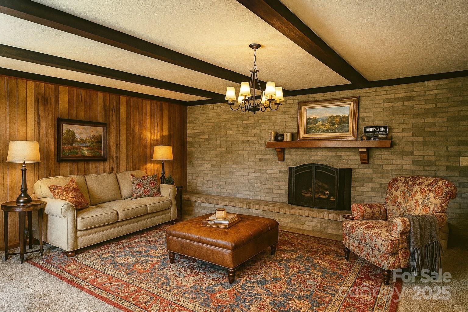 325 Sheldon Street Hudson, NC 28638 - Photo 5 of 33 a living room with furniture and a fireplace