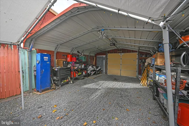 a view of a wooden door