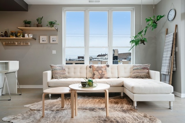 1708 West Cermak Road, Unit 2E Chicago, IL 60608 - Photo 5 of 49 a living room with furniture and a potted plant