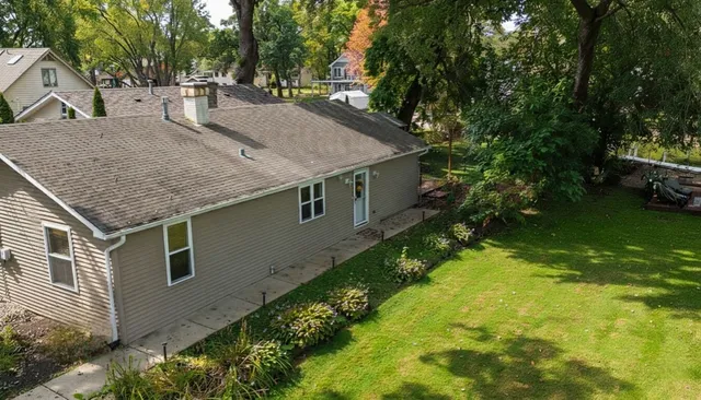 a house view with a garden space