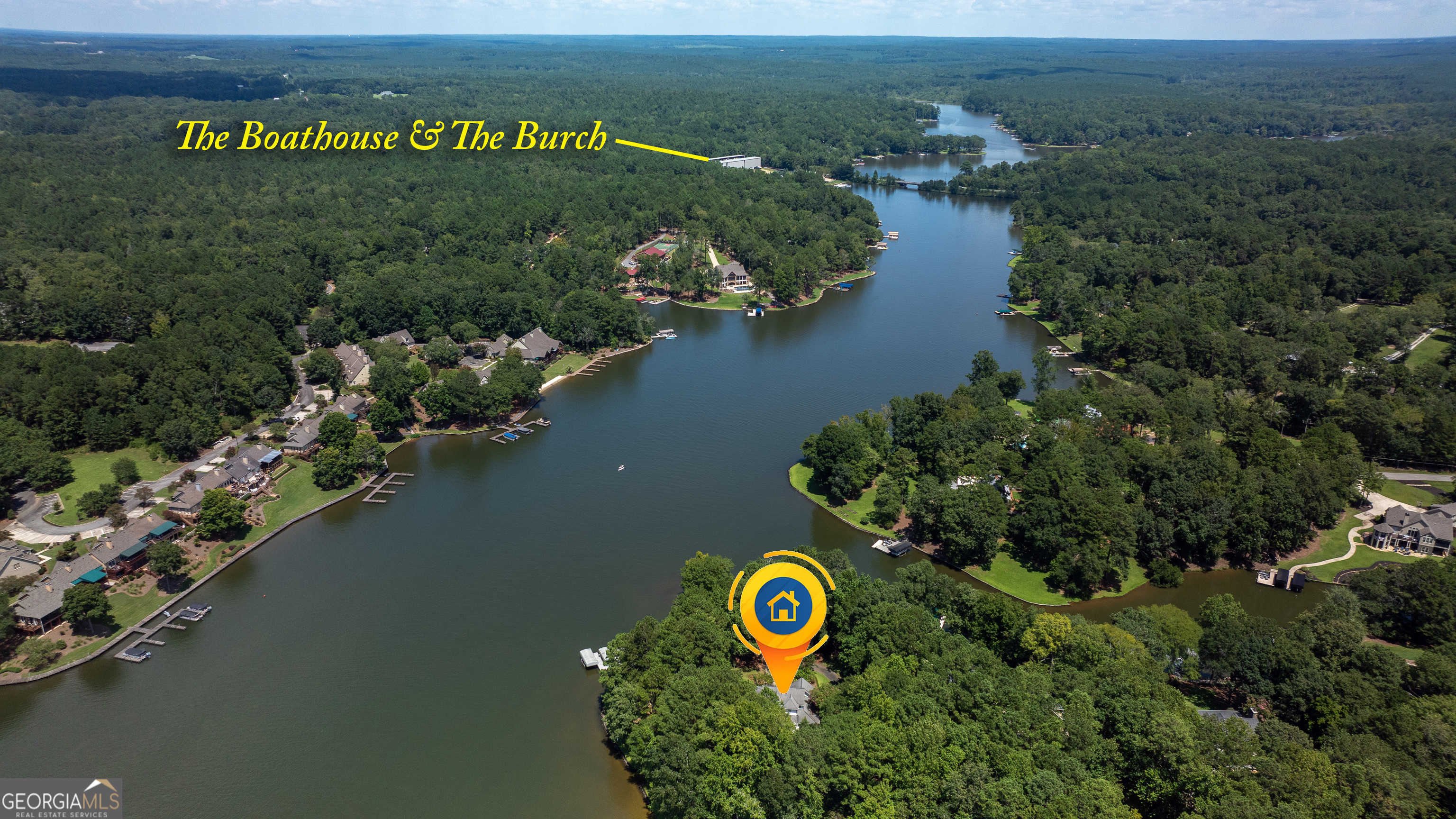 1010 Plum Orchard Road Greensboro, GA 30642 - Photo 68 of 85 an aerial view of a house with a lake view
