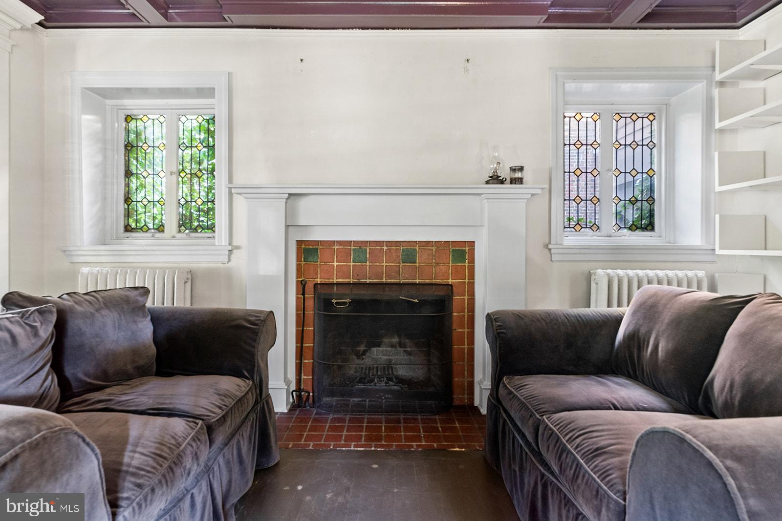 7209 Cresheim Road Philadelphia, PA 19119 - Photo 12 of 71 Living room with view of wood-burning fire place