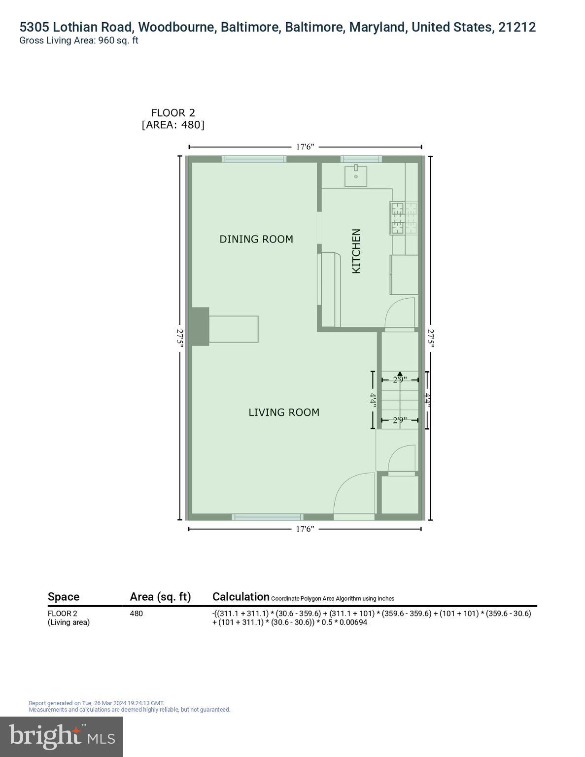5305 Lothian Road Baltimore, MD 21212 - Photo 35 of 37 GLA Floor Plan