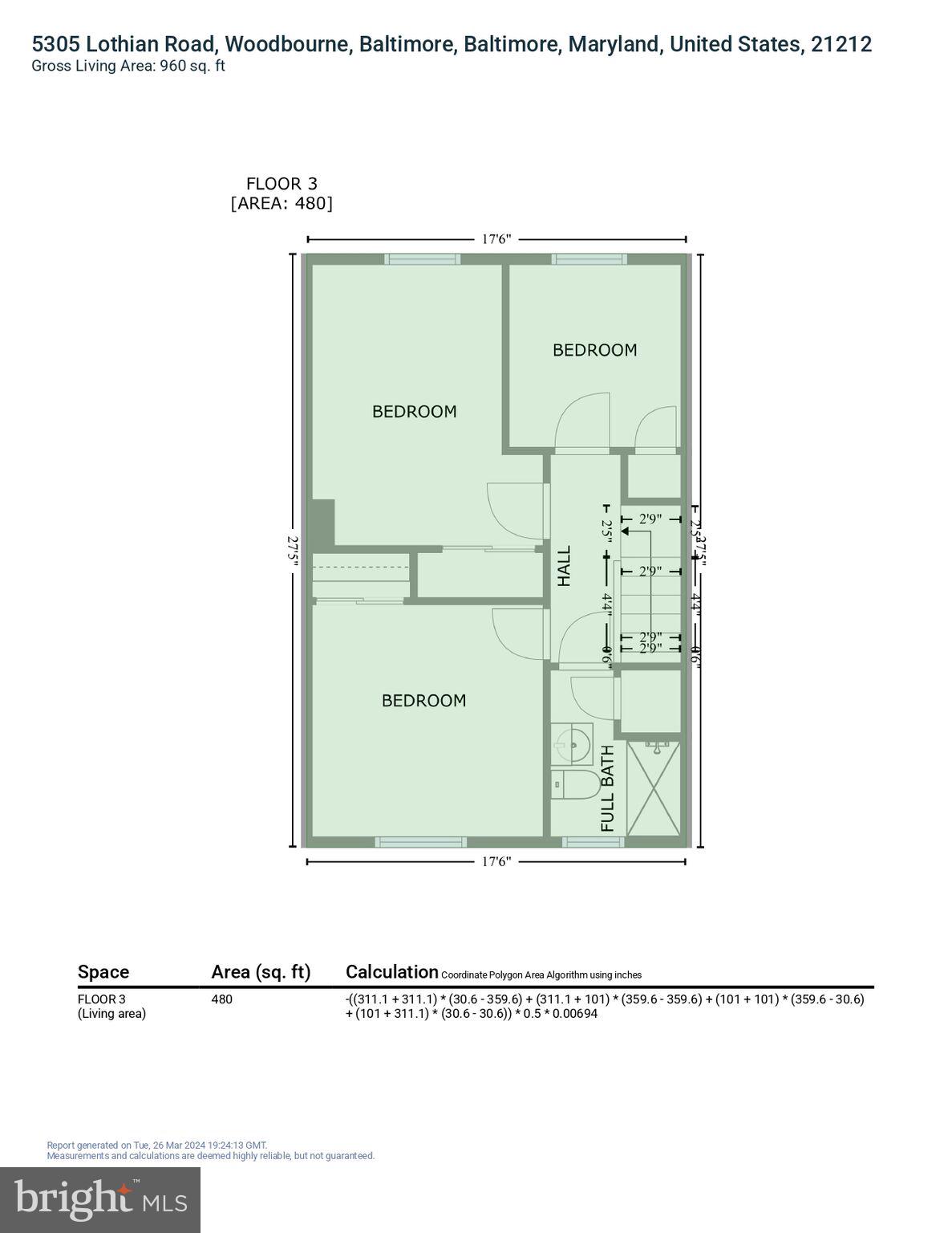 5305 Lothian Road Baltimore, MD 21212 - Photo 36 of 37 GLA Floor Plan