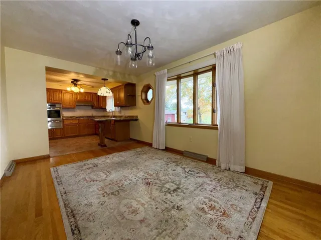 a view of a livingroom with a staircase