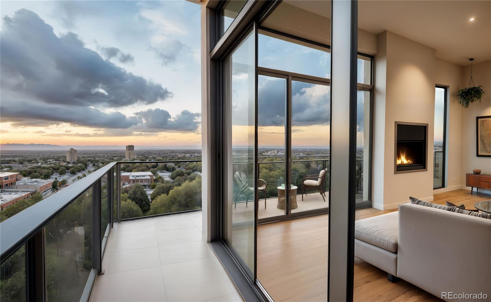 1643 Boulder Street, Unit 210 Denver, CO 80211 - Photo 11 of 17 a view of a balcony with furniture and city view