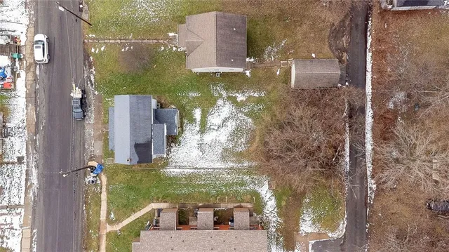 a view of a building from a balcony