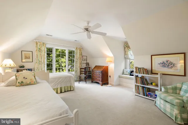 a view of a lake with a houses