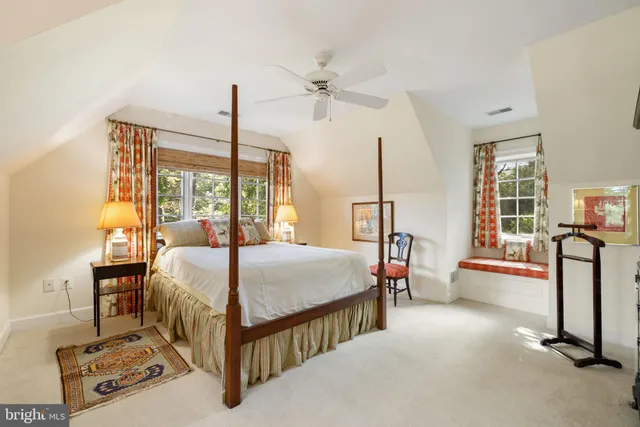 a view of a lake with a houses