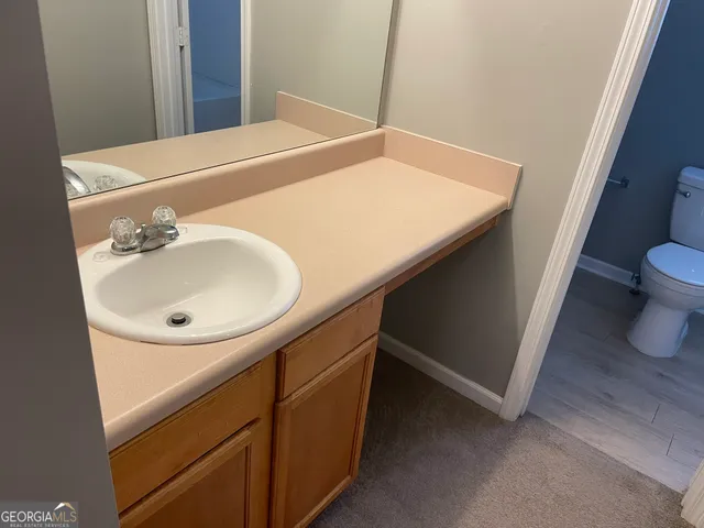 a bathroom with a sink and a toilet
