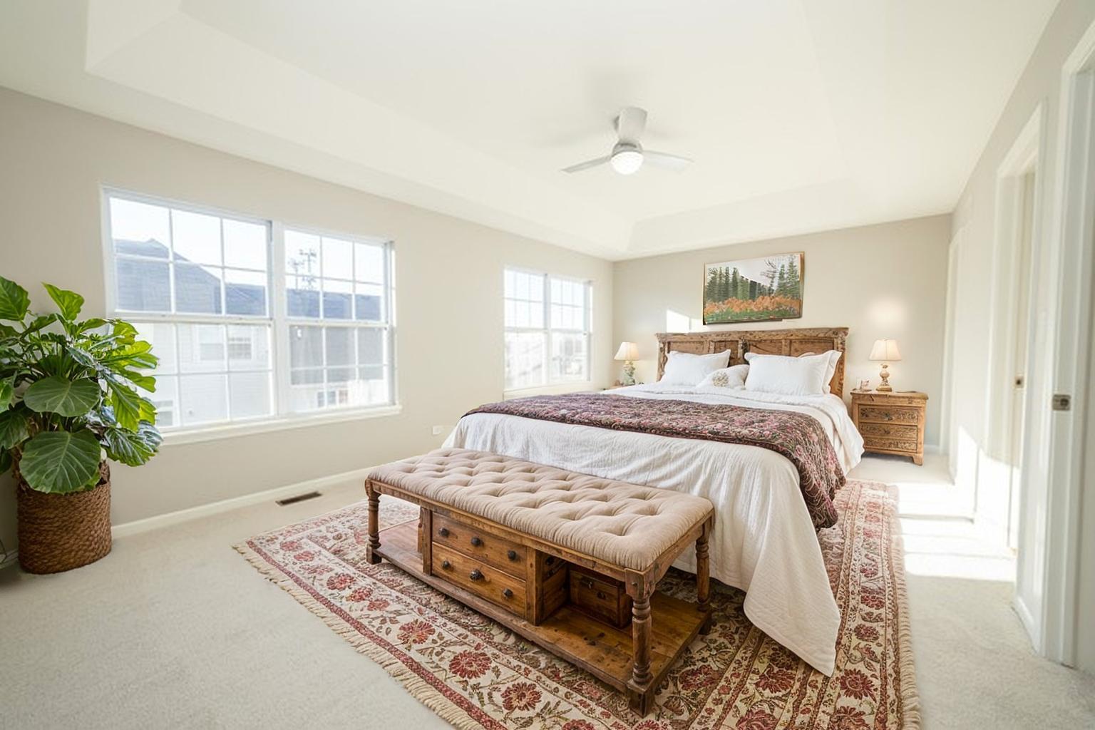 4313 Timber Ridge Court Joliet, IL 60431 - Photo 11 of 25 a bedroom with a bed and a potted plant