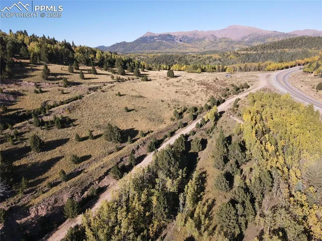 a view of mountain with an outdoor space