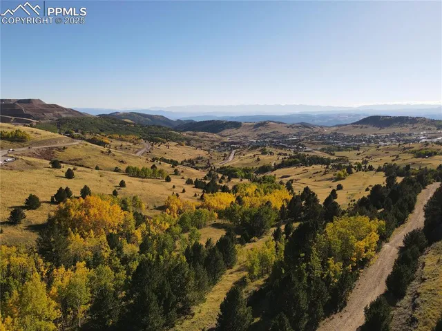 an aerial view of residential building and trees around