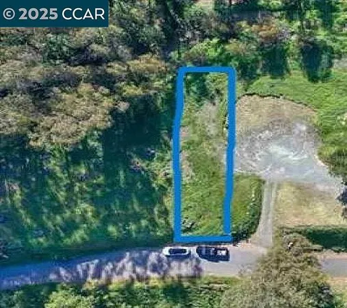 a view of a road with a yard