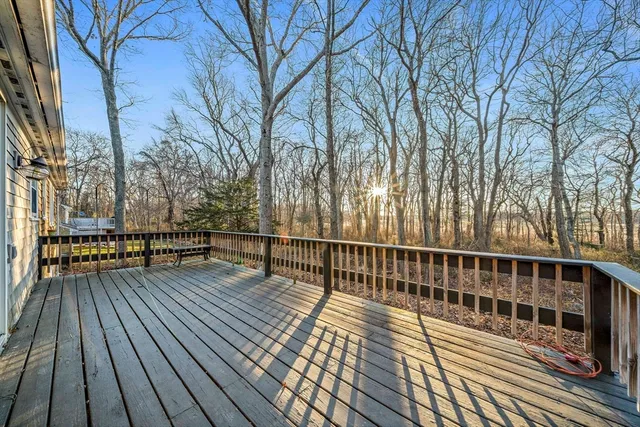 a view of wooden deck