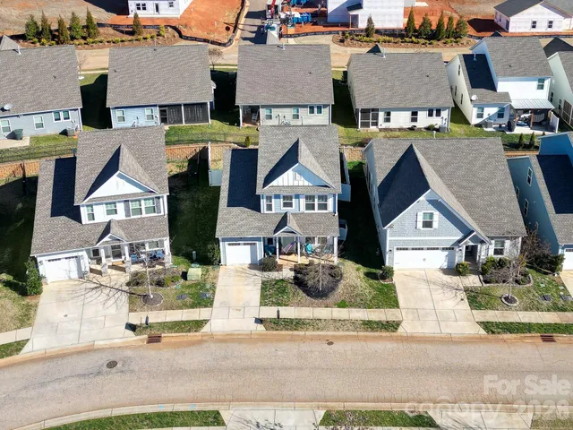 an aerial view of multiple houses