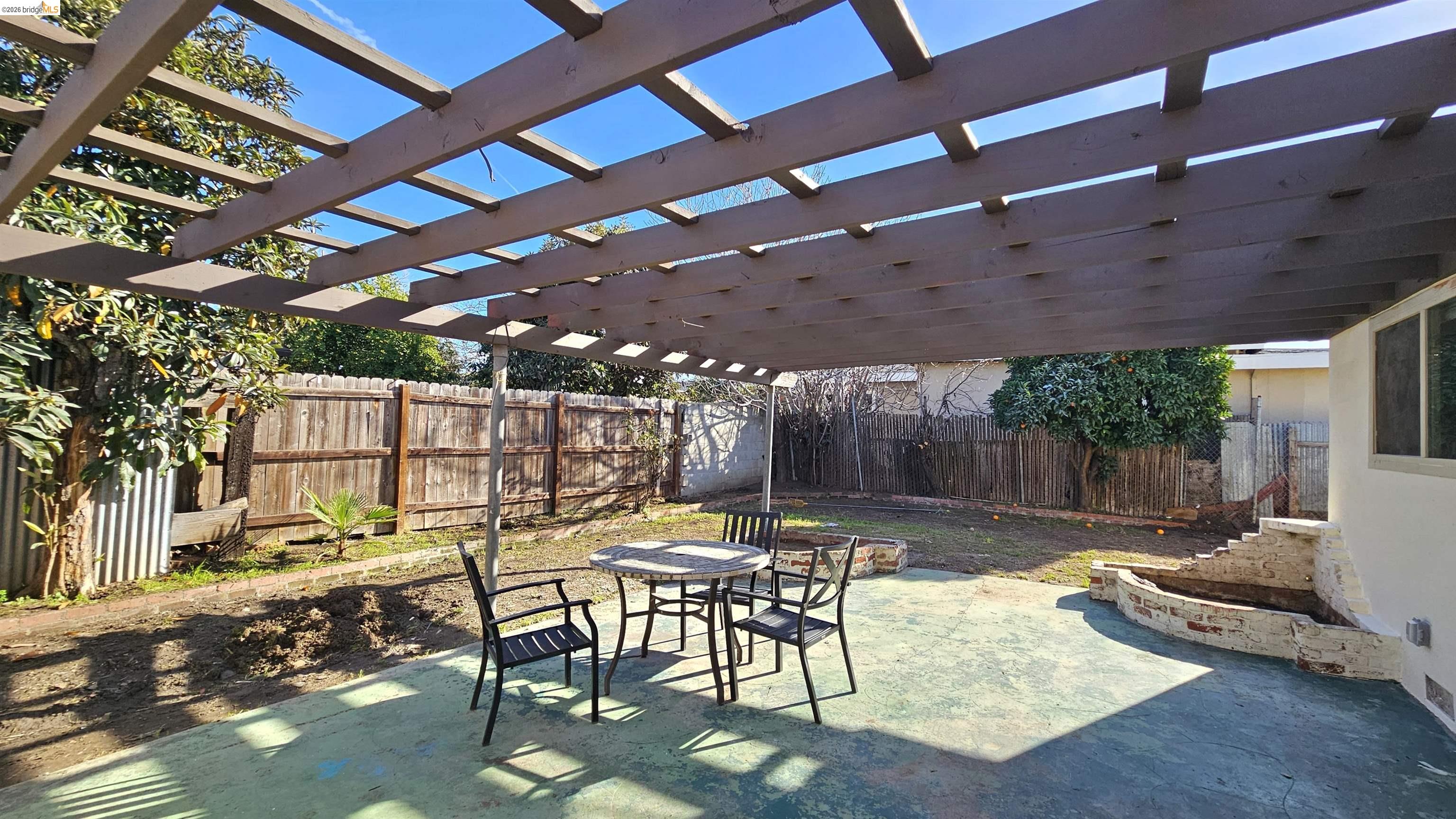 95 West Leland Road Pittsburg, CA 94565 - Photo 20 of 25 a view of a backyard with table and chairs with a patio