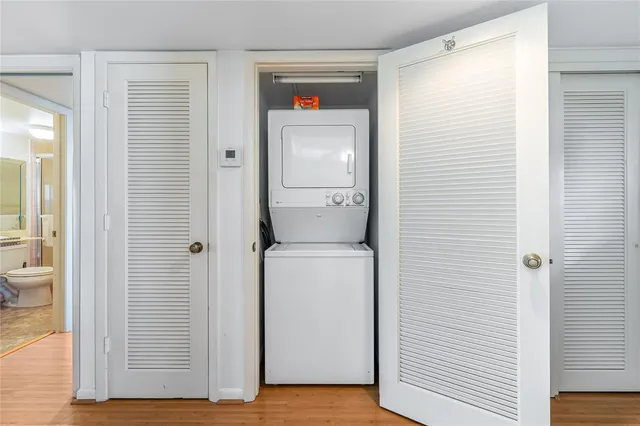 a view of room with washer and dryer