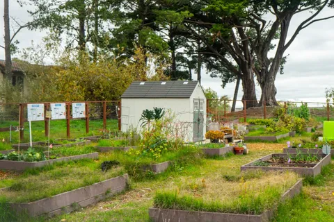 a view of a building with a street