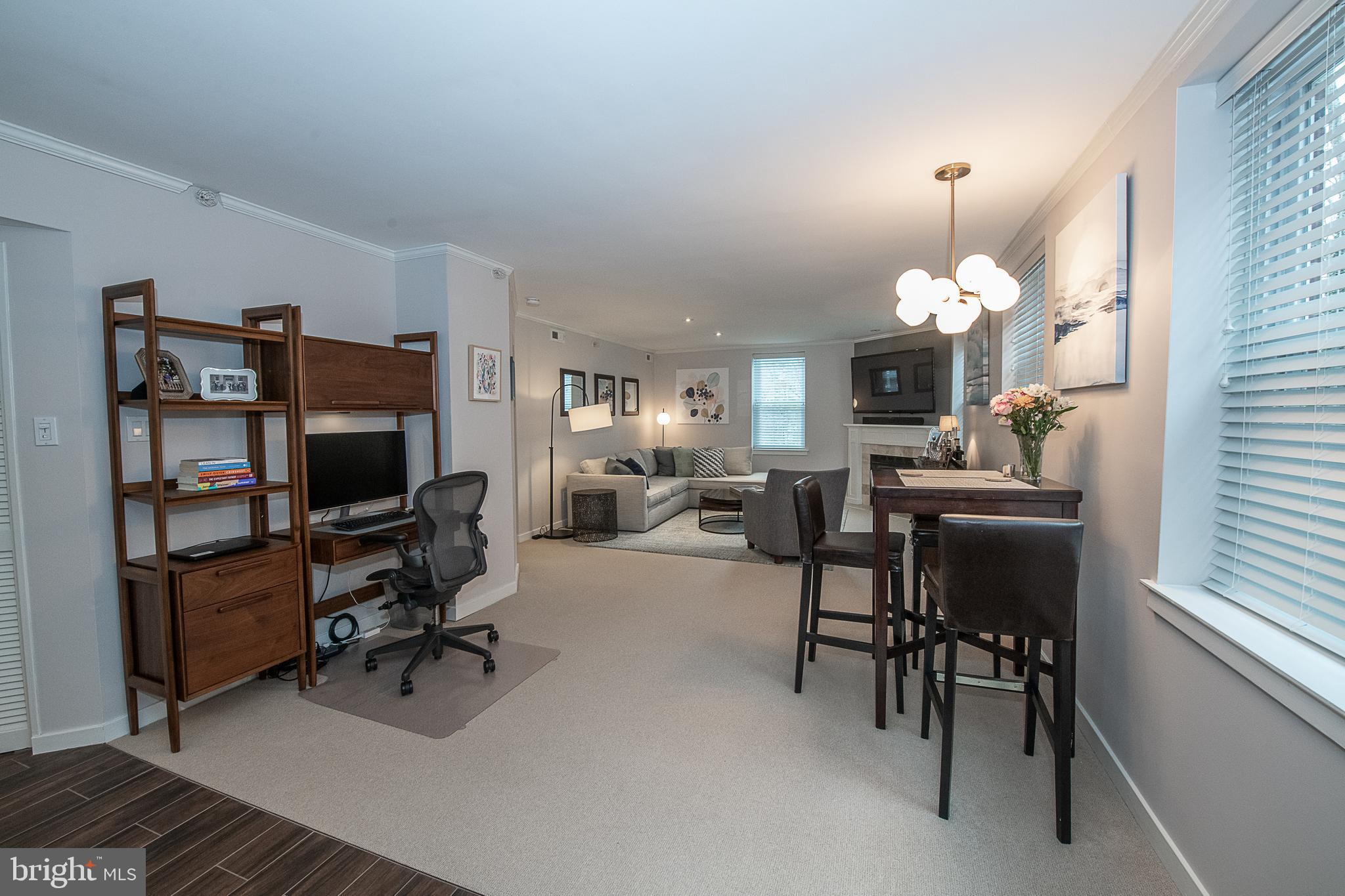 104 Woodside Road, Unit B201 Haverford, PA 19041 - Photo 9 of 32 Open Dining/Office Area to Living Room