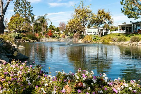 a view of a lake with houses