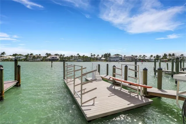 a view of a lake with a outdoor space