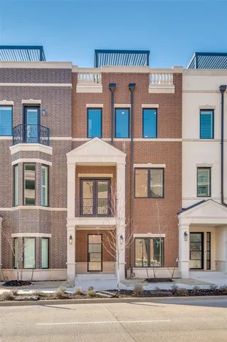 a front view of residential houses