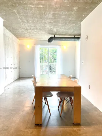 a dining table with window
