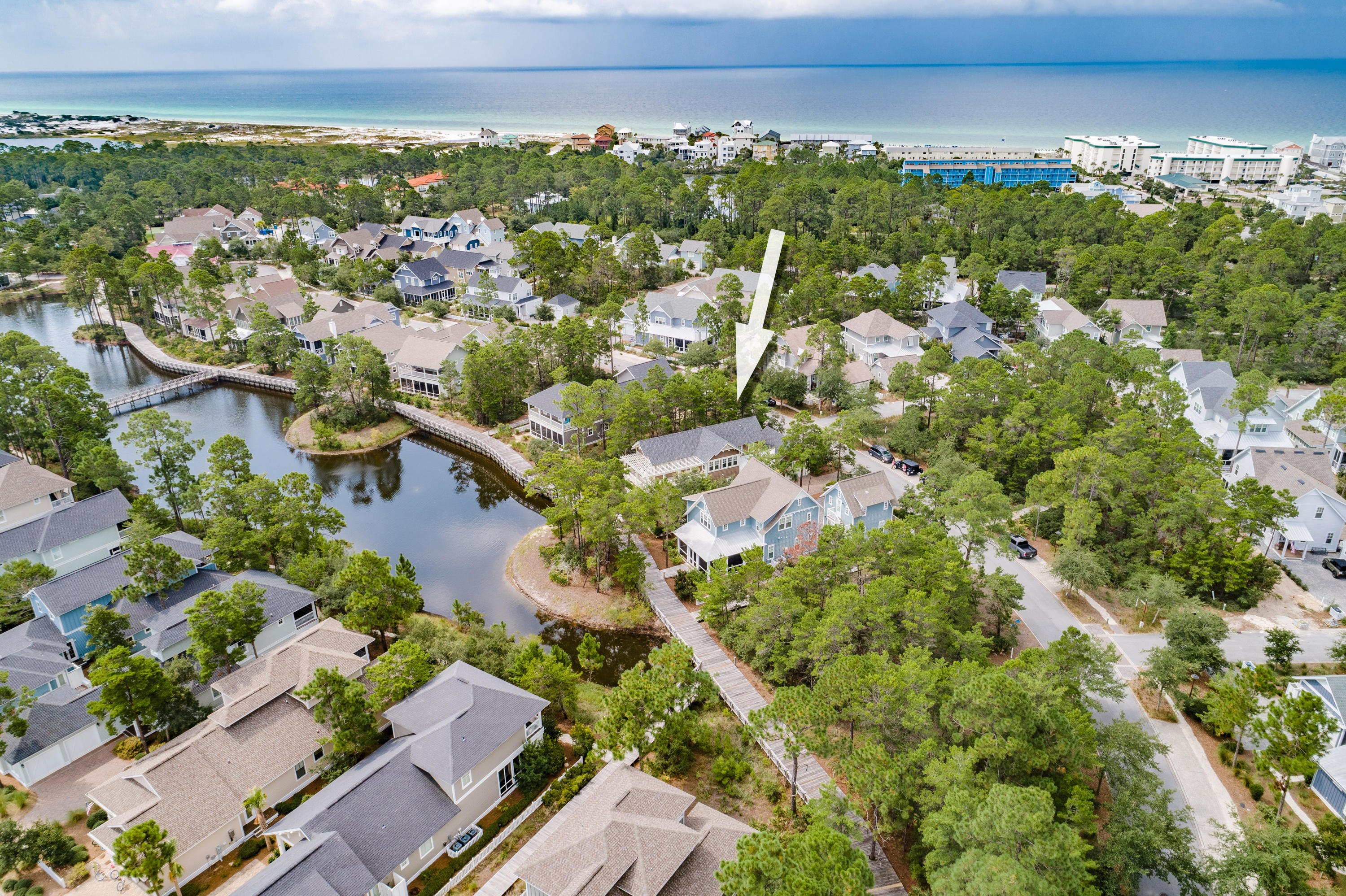 191 Plimsoll Way Santa Rosa Beach, FL 32459 - Photo 40 of 49 an aerial view of a residential houses with outdoor space and trees