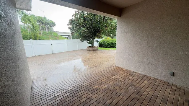 a view of a garden from a window