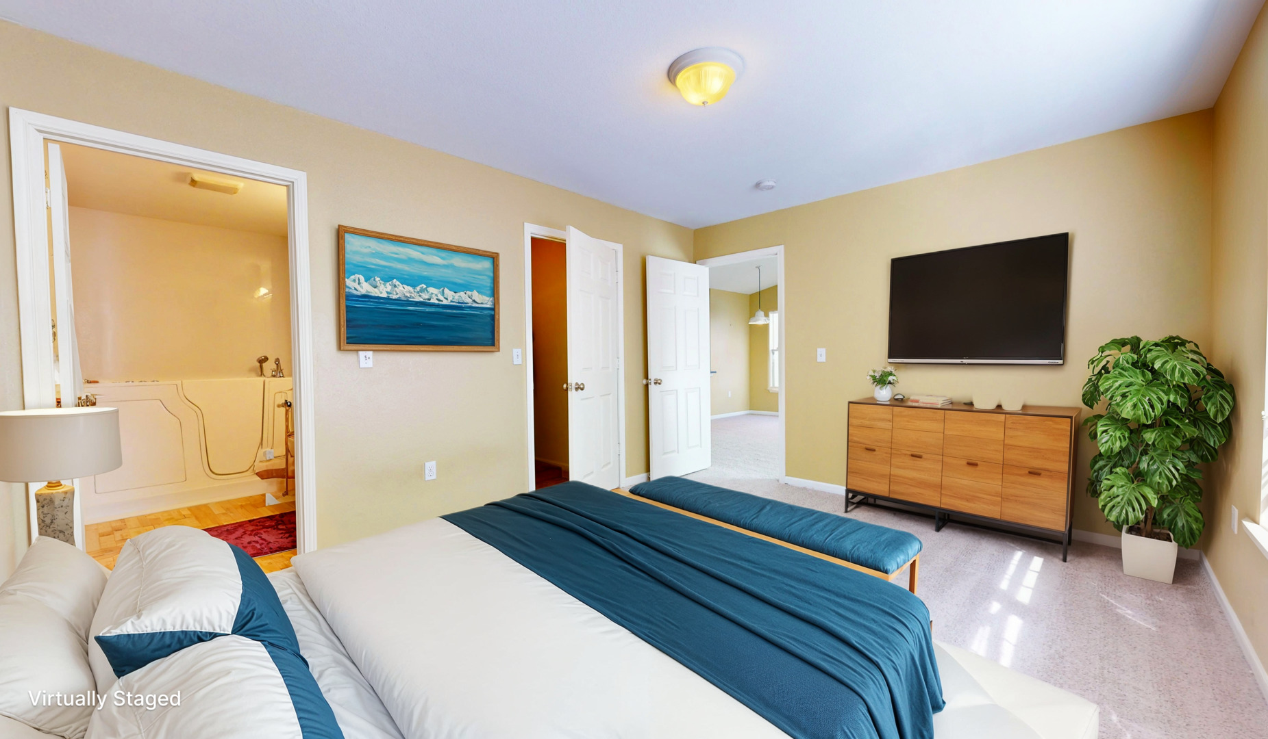 609 Corey Lane Champaign, IL 61822 - Photo 5 of 10 a bedroom with a bed and flat screen tv