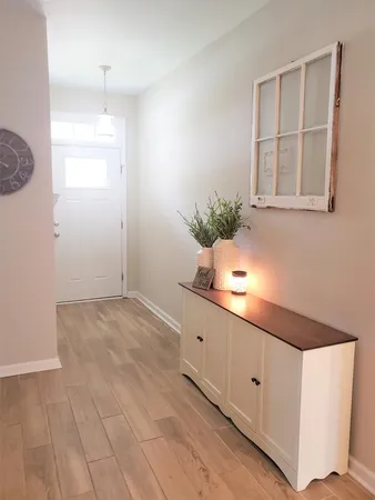 a living room with furniture and a couch
