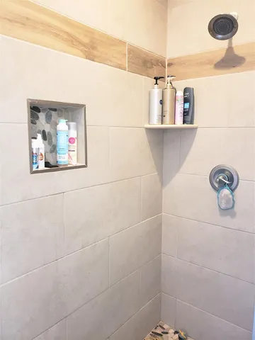 a bathroom with a shower
