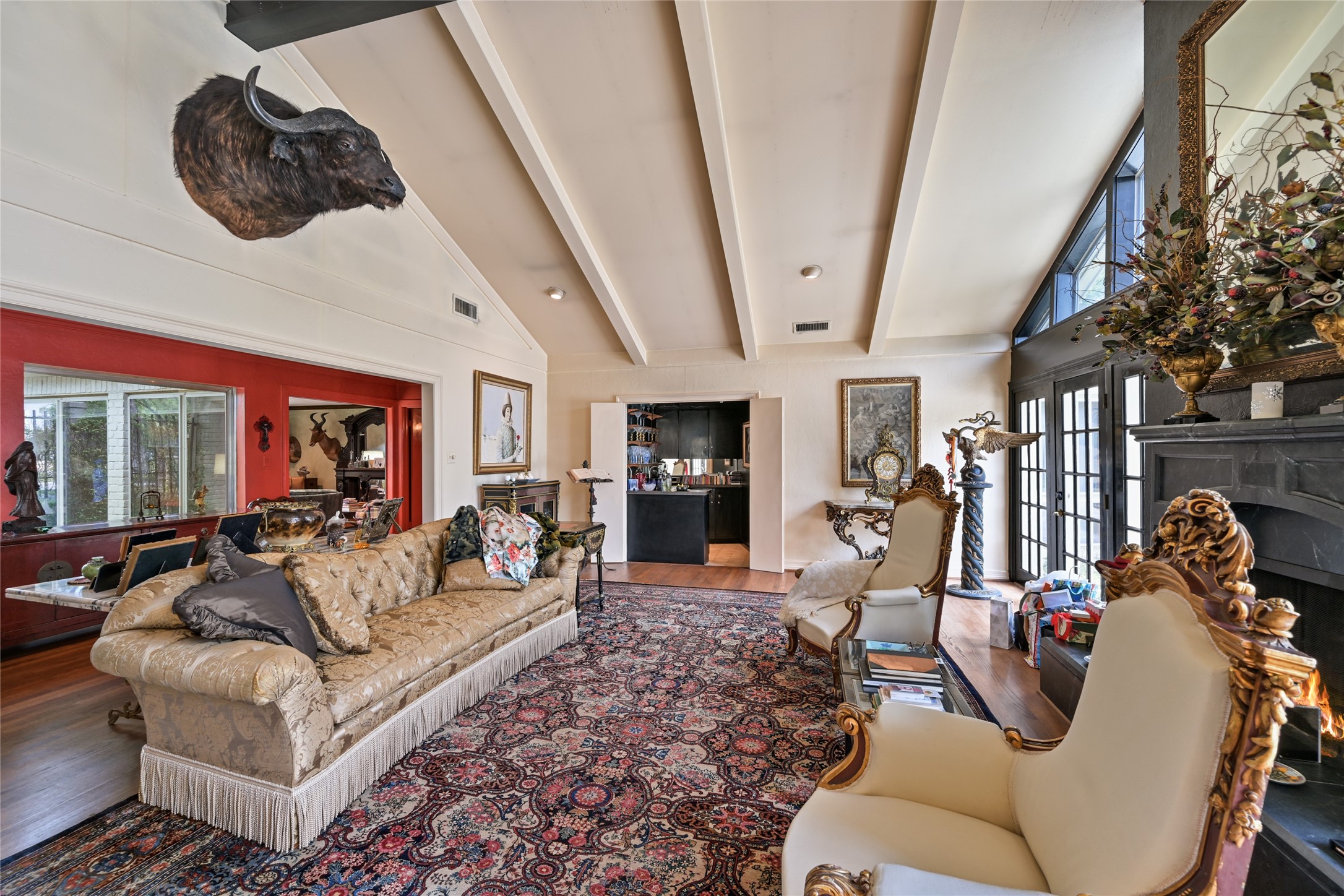 435 Flint Point Drive Piney Point Village, TX 77024 - Photo 9 of 32 a living room with furniture and a fireplace