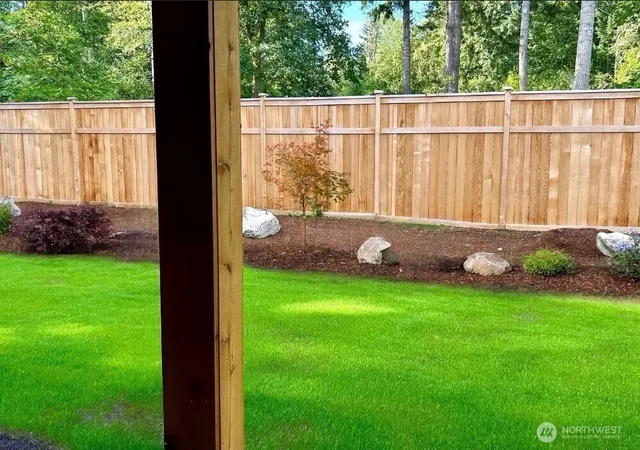 a view of outdoor space with a garden