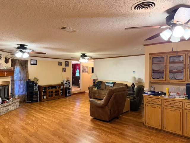 a living room with furniture