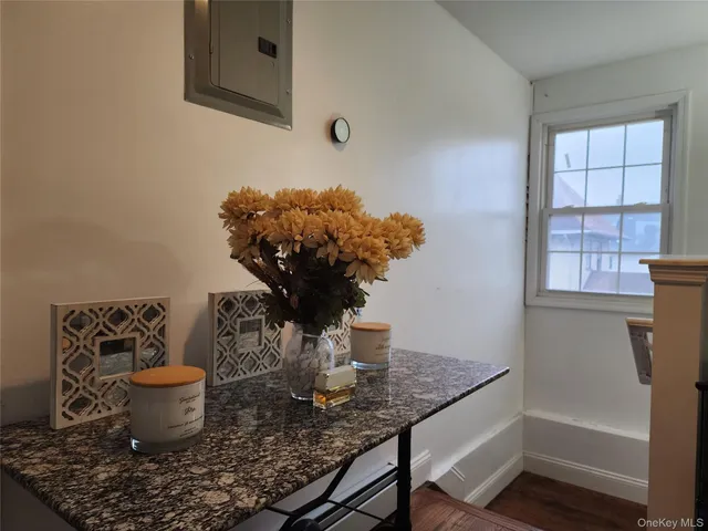 a table with a potted plant on it