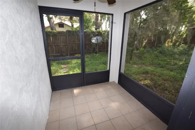 a view of a garden from a window