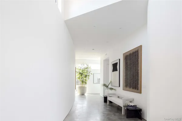 a hallway with window