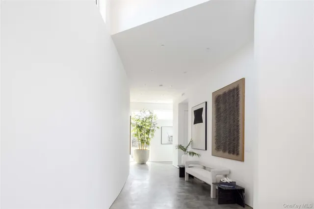 a hallway with window