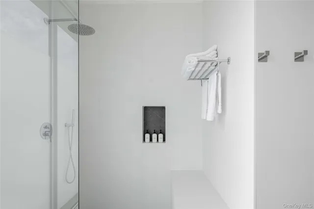 a view of a hallway with closet