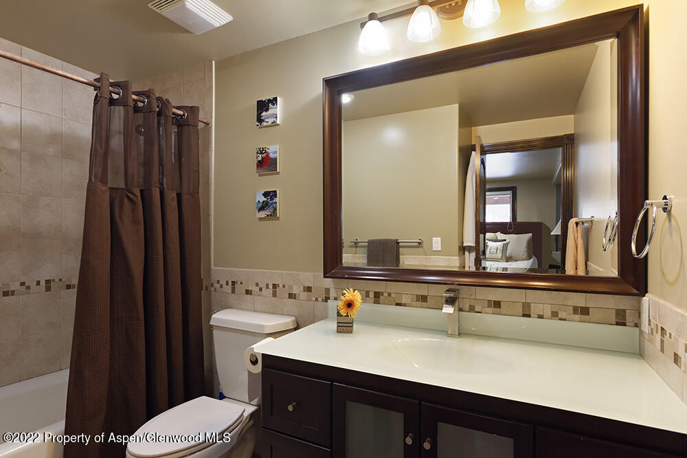2345 Juniper Hill Road Aspen, CO 81611 - Photo 20 of 26 a bathroom with a sink vanity mirror and toilet