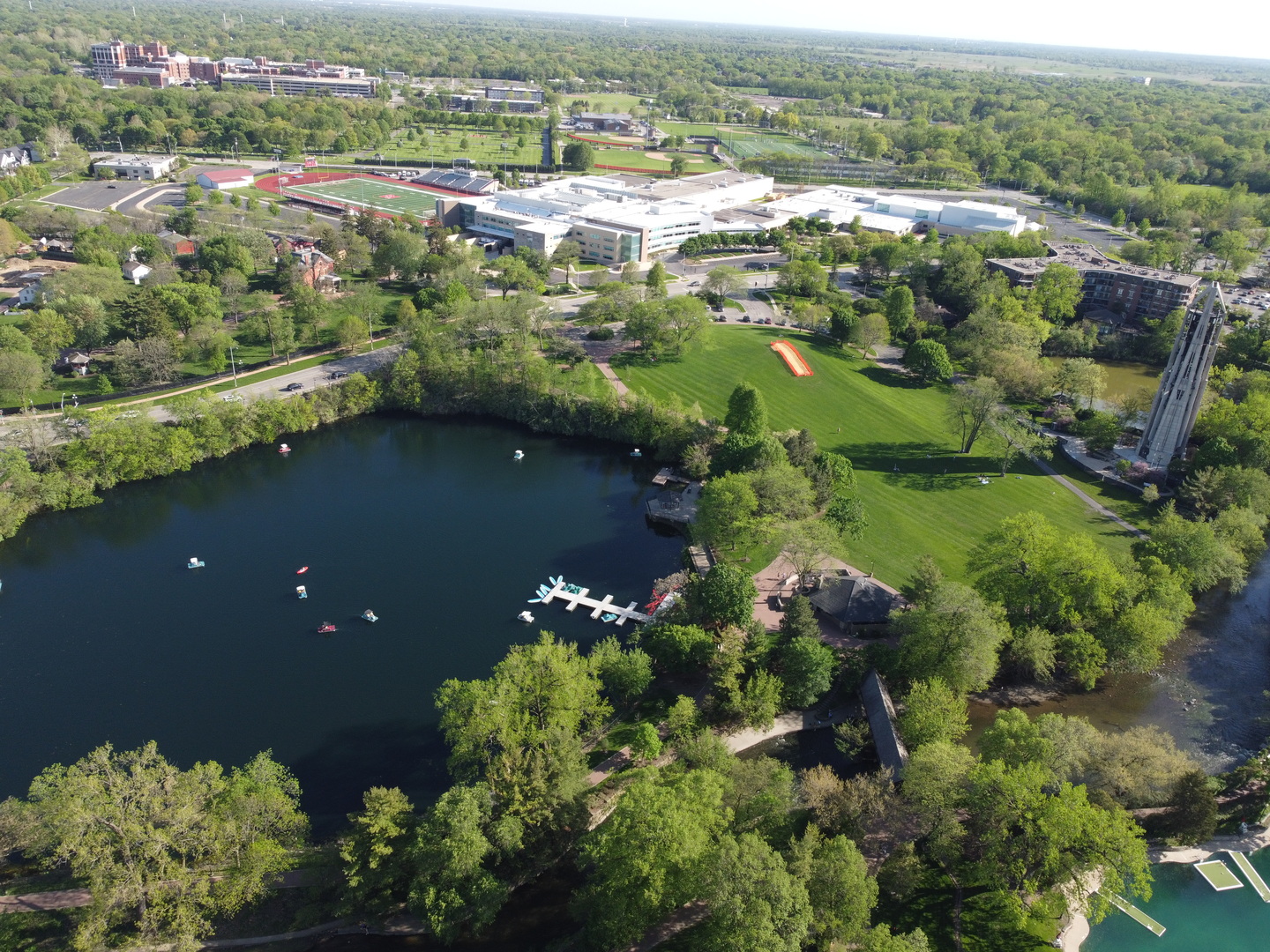 116 North Wright Street, Unit 5 Naperville, IL 60540 - Photo 23 of 62 a view of a lake with a city