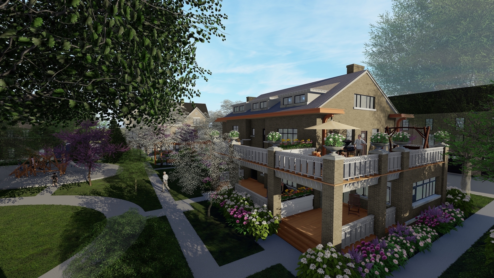 116 North Wright Street, Unit 5 Naperville, IL 60540 - Photo 3 of 62 a front view of house along with green space