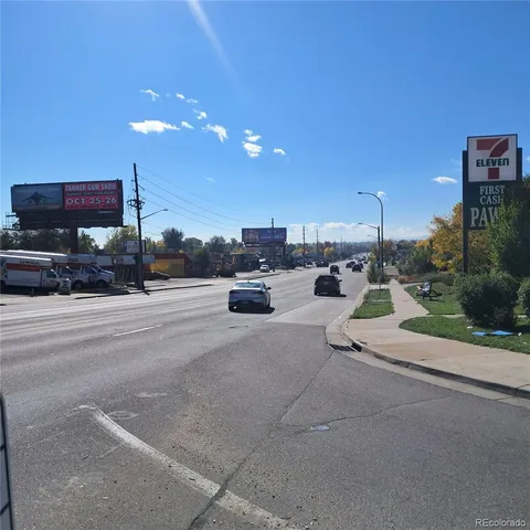 a view of street and ocean view