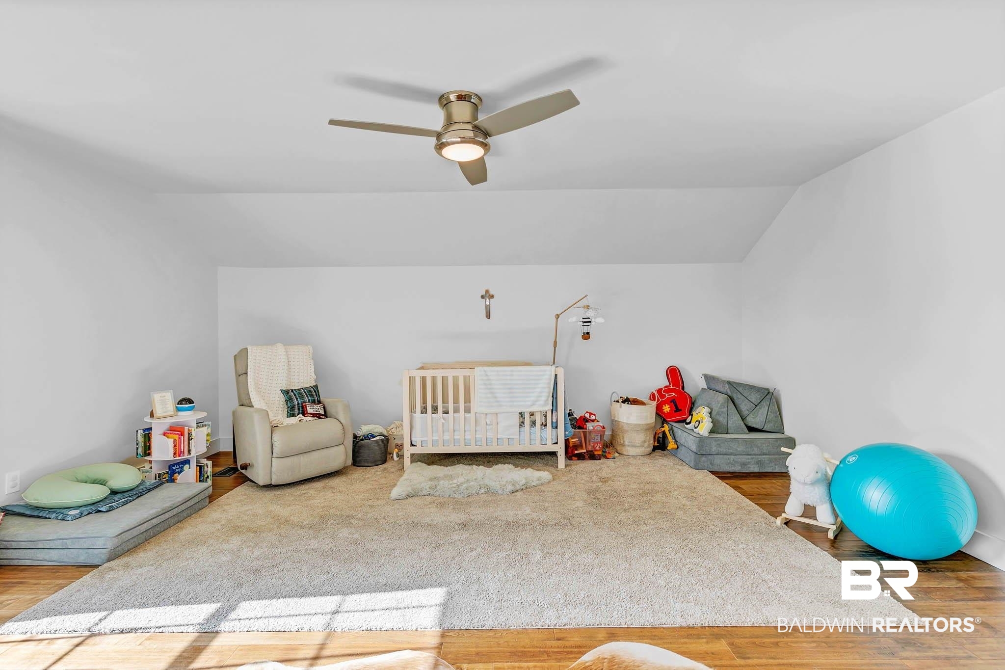 7564 Rabbit Run Road Fairhope, AL 36532 - Photo 42 of 88 Bedroom 2 with lofted ceiling, wood finished floors, and ceiling fan