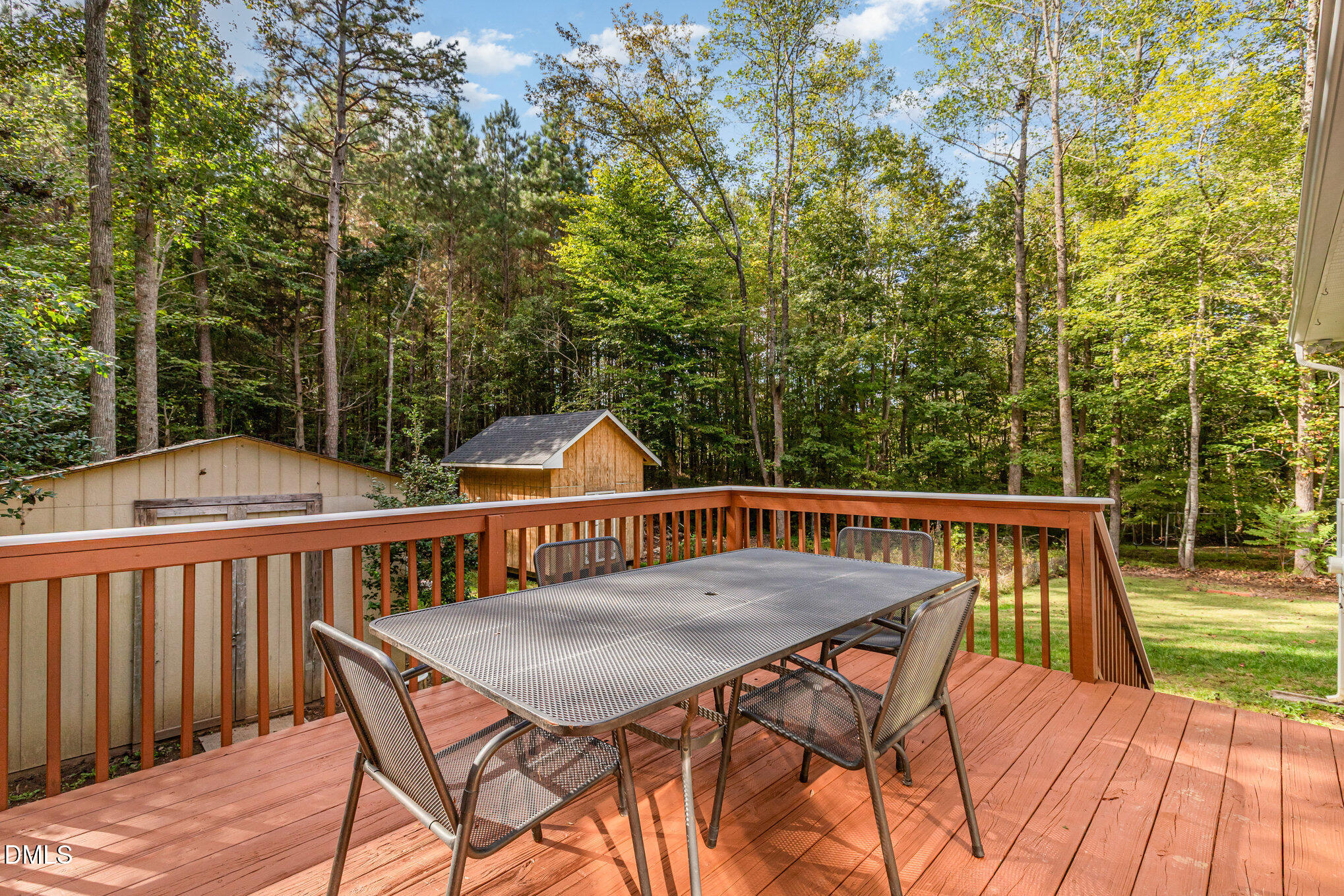 127 Cobble Brook Drive Rougemont, NC 27572 - Photo 30 of 48 a view of a roof deck with furniture and wooden floor